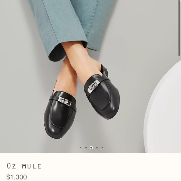 REDUCED! NIB NEVER WORN Hermes oz mule black noir loafer slide with Kelly buckle - Picture 1 of 11